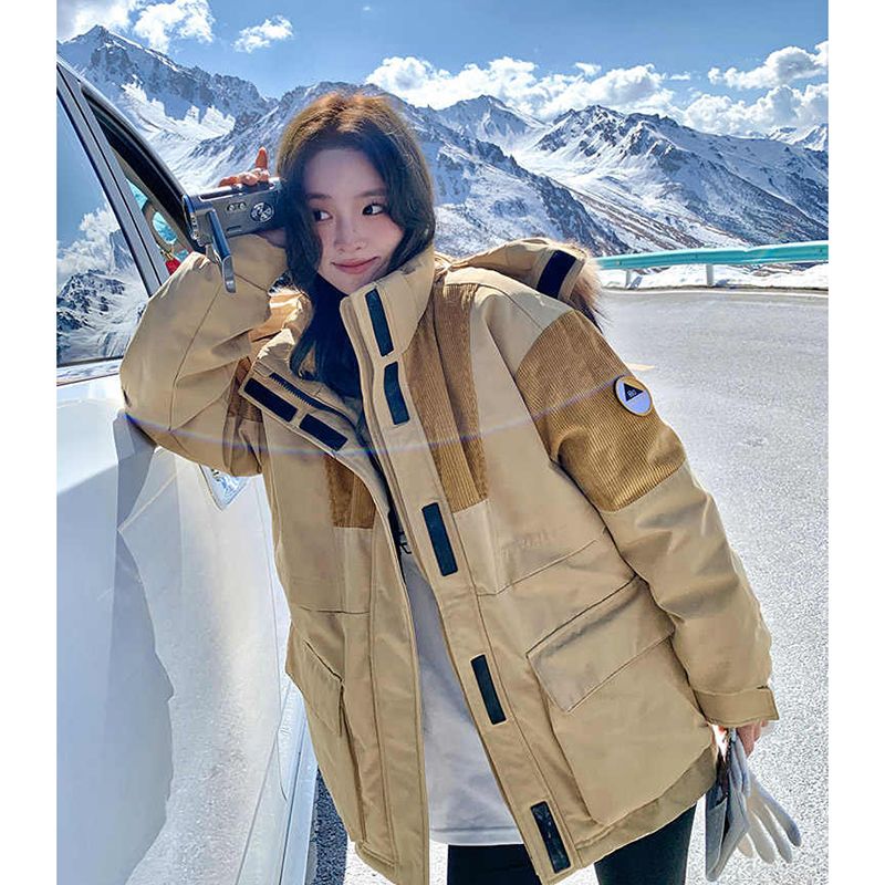 2023冬季卡盛工装羽绒棉服女高级感oversize情侣派克服棉衣