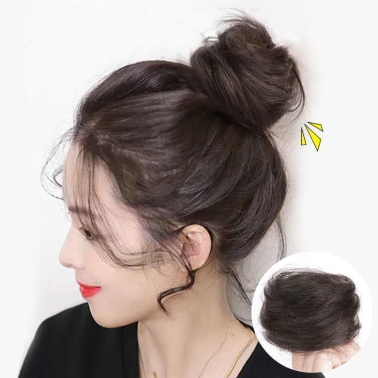 真发发圈可爱丸子头自然花苞头盘发夏汉服古风包发饰神器蓬松懒人