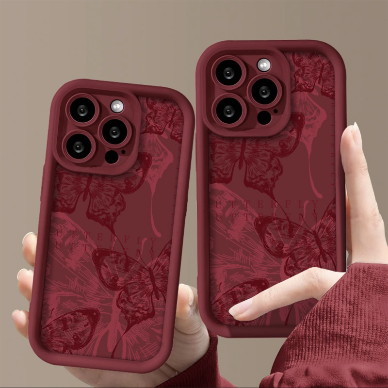 高级小众蝴蝶适用iphone15/13苹果14手机壳华为vivo小米oppo软套