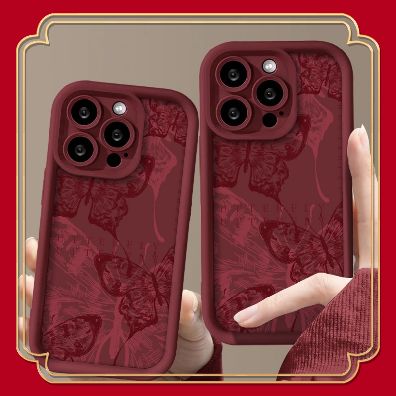 高级小众蝴蝶适用于iphone15/13苹果14手机壳华为vivo小米oppo软