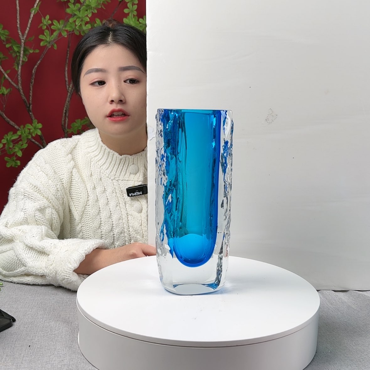 【闪购商品】玻璃茶宠琉璃花瓶（尺寸26*15）