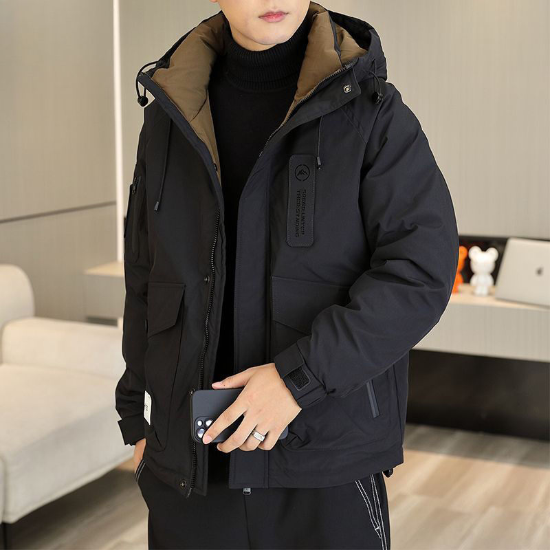 波司澄休闲工装羽绒服男装青年宽松帅气加厚保暖鸭绒服外套男冬季
