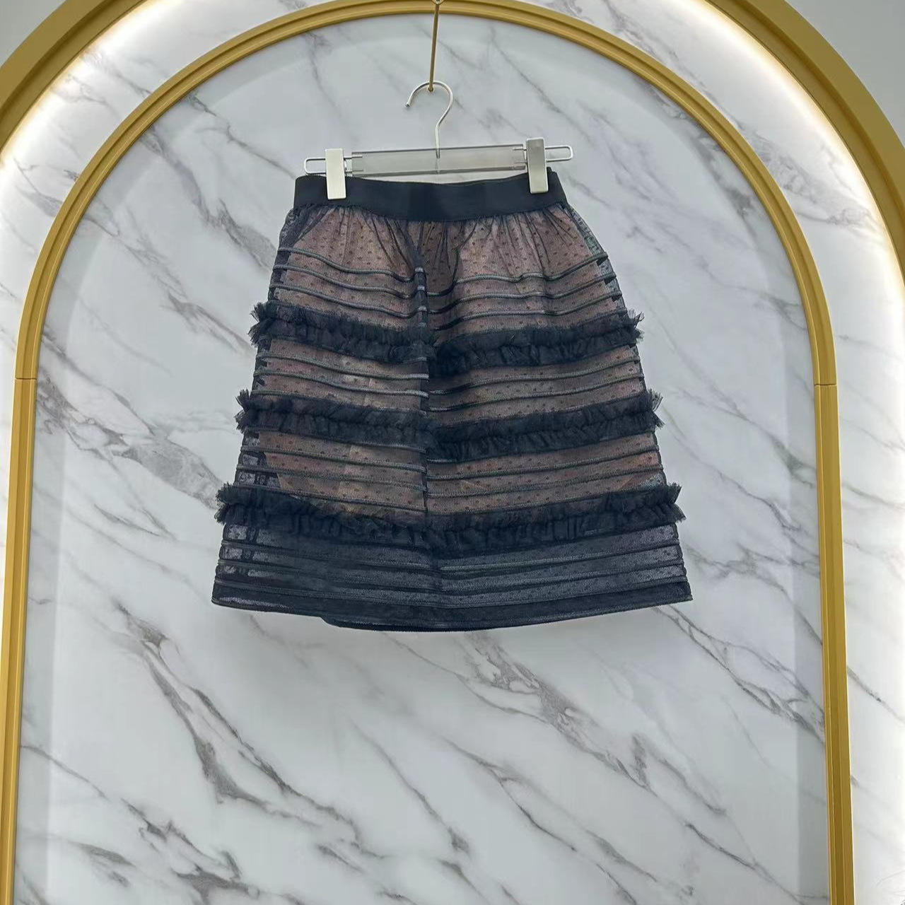 全新未使用  Red Valentino/透视网纱半身裙/42码