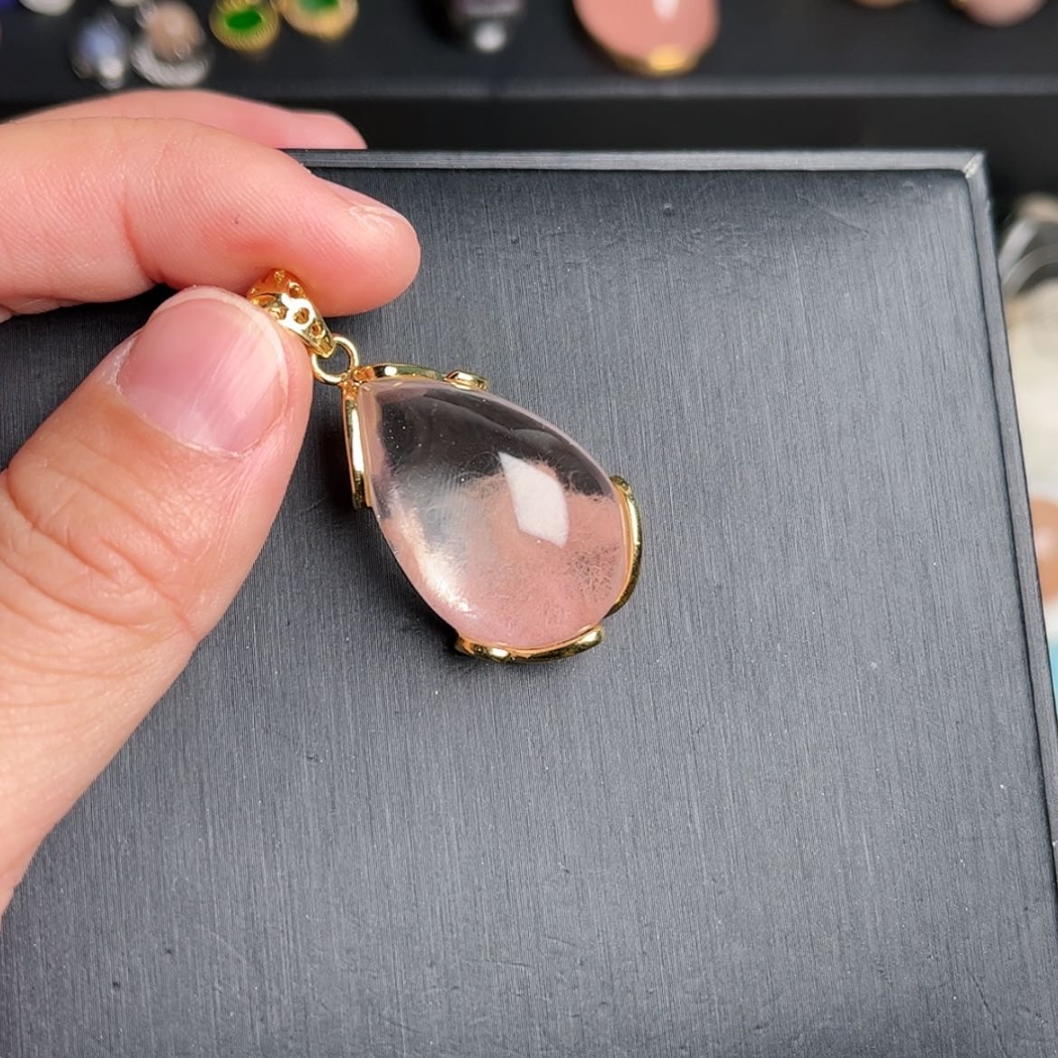 【闪购商品】水晶吊坠(赠链)银S925镀金镶嵌