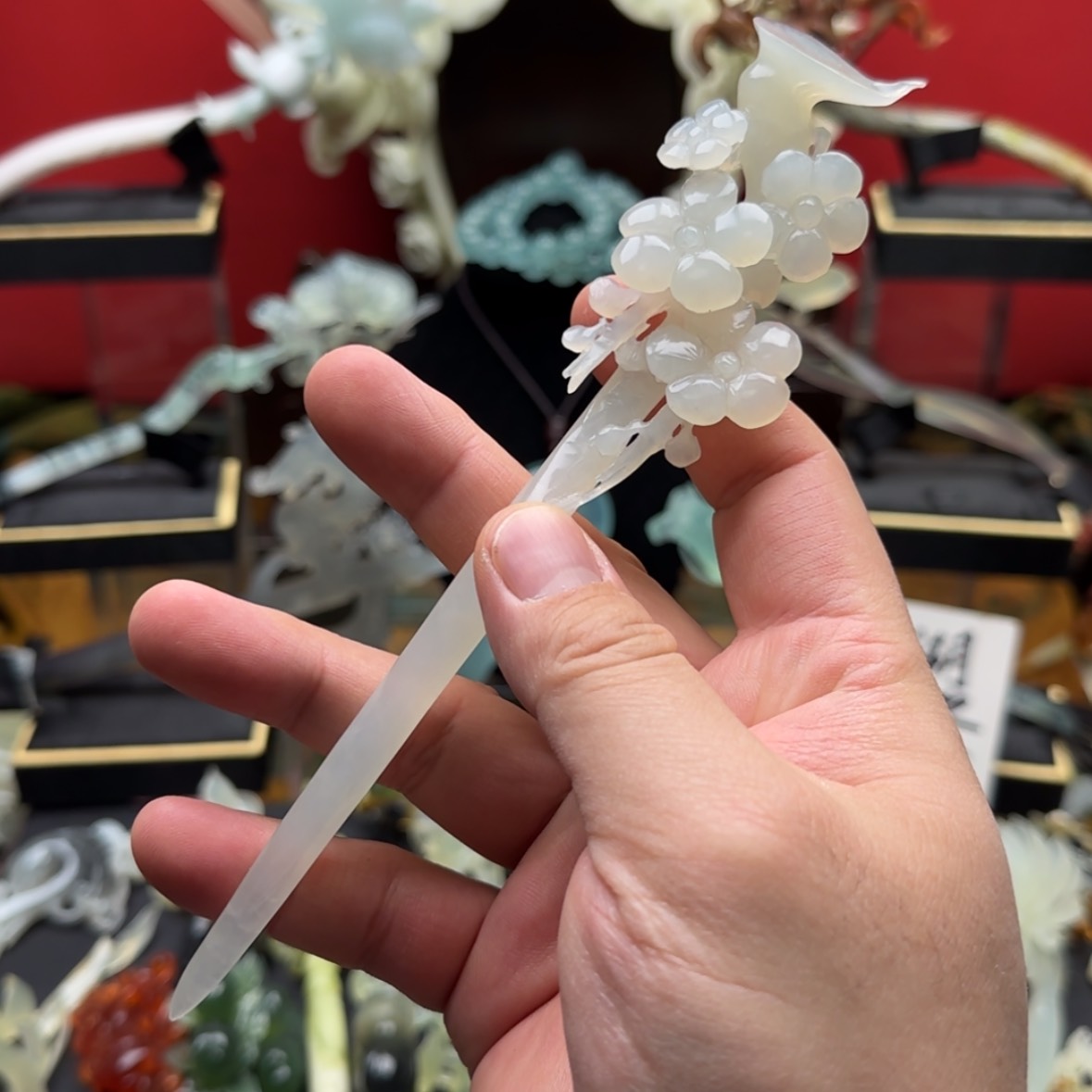 【闪购商品】岫玉发饰未镶嵌