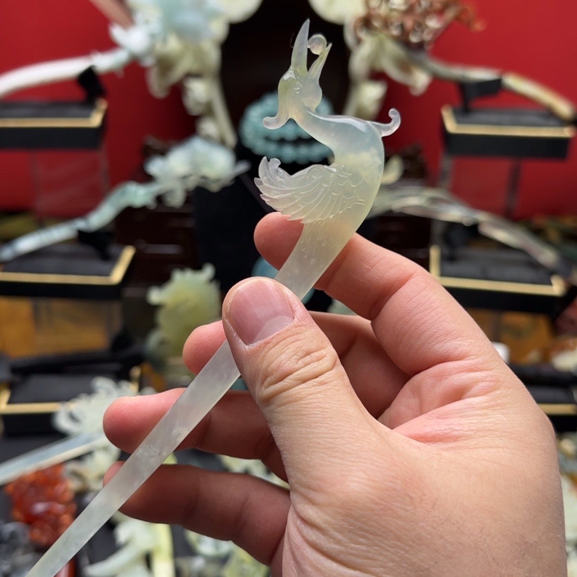 【闪购商品】岫玉发饰未镶嵌