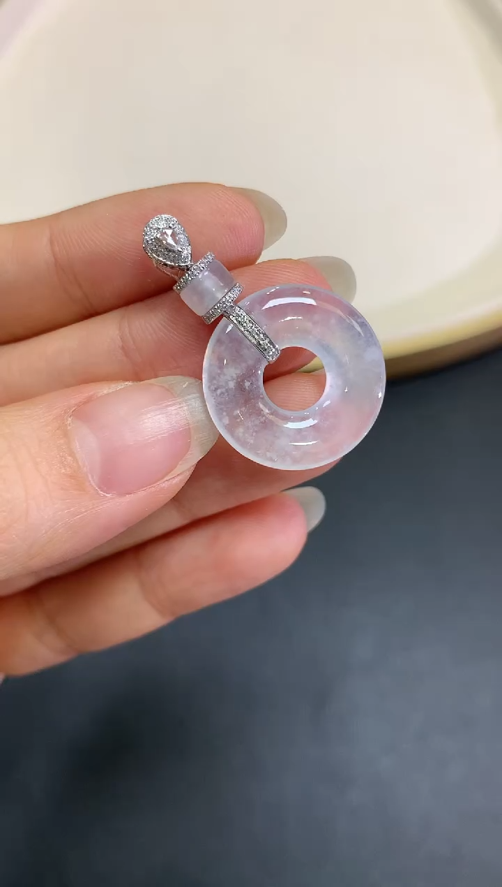 【闪购商品】翡翠吊坠（多样性发）18K金镶嵌Q245|3980