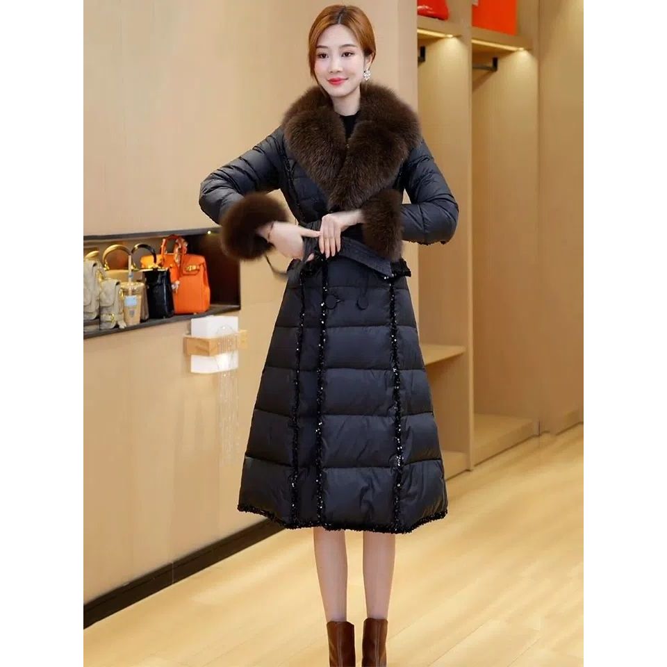 高端女神范羽绒服服女2023冬季新款收腰显瘦气质保暖中长款