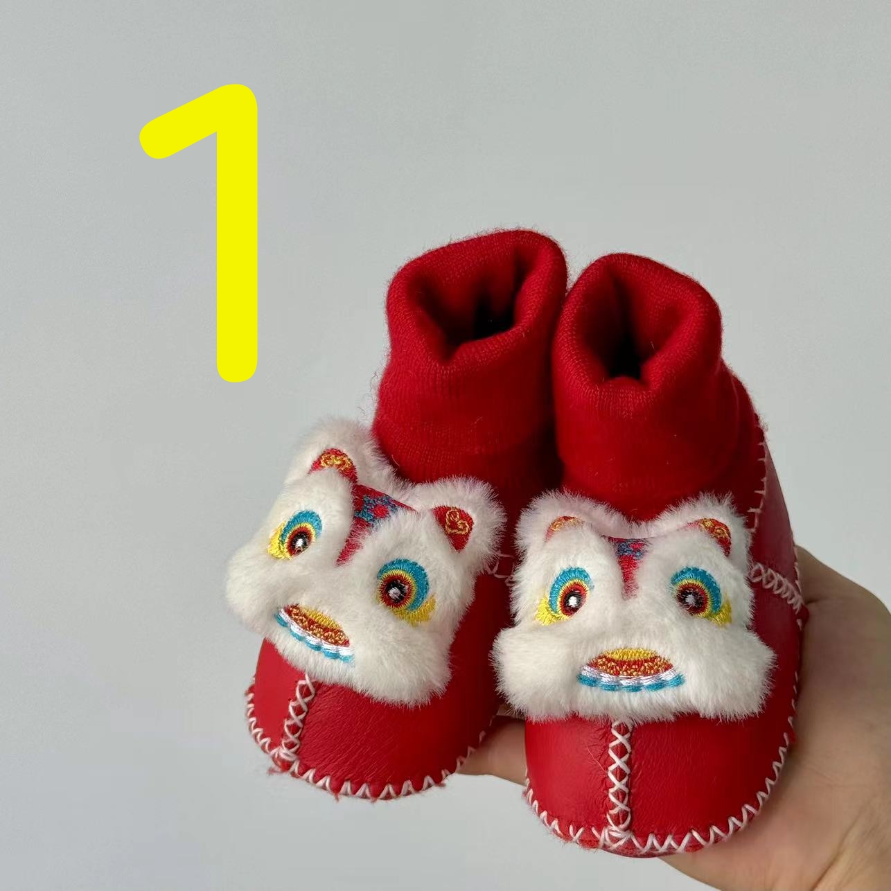 孤品1柔软羊皮毛一体加绒保暖软底婴儿宝宝步前鞋冬季包跟棉鞋袜