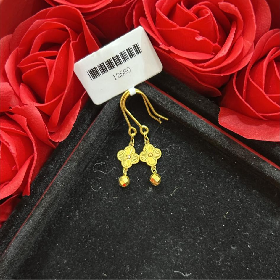 足金999四叶草蹦迪珠耳坠2.85