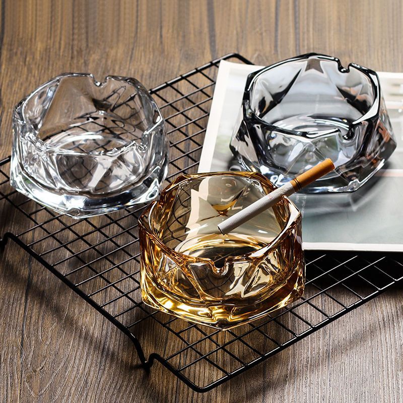 创意水晶玻璃烟灰缸大号家用欧式电镀个性时尚客厅KTV酒吧烟灰缸