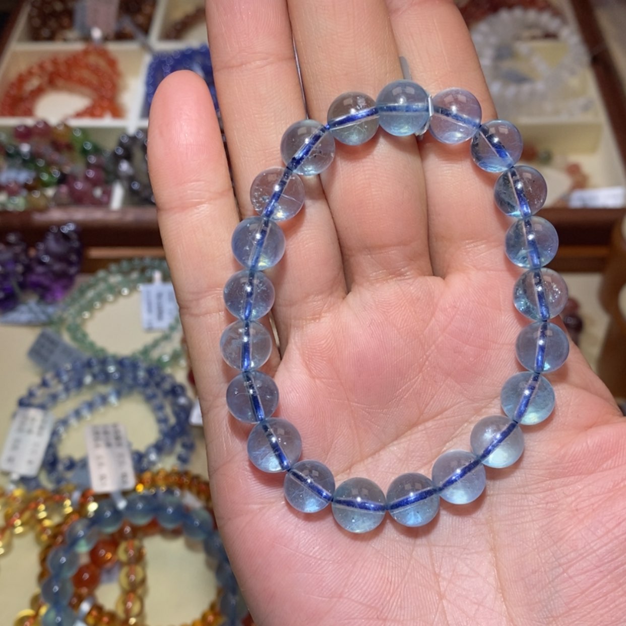 【闪购商品】海蓝宝石手串未镶嵌包**乐