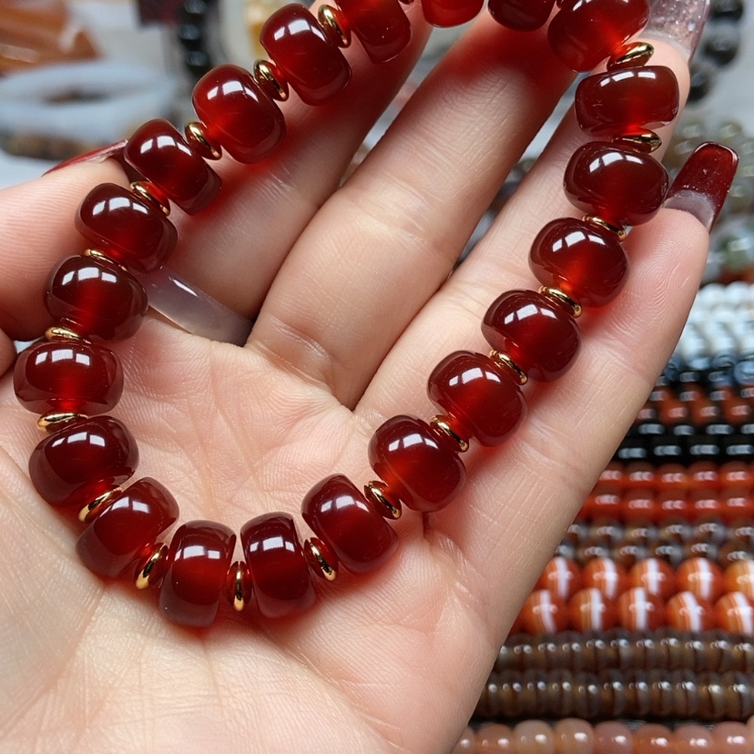 【闪购商品】玛瑙/玉髓手链未镶嵌阔*者手串