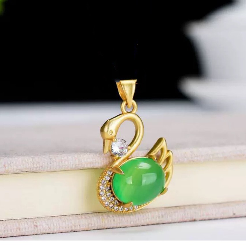 【君总专属】匠心工艺 国潮精选 精美绿色小天鹅玉髓吊坠【ZDZ70】
