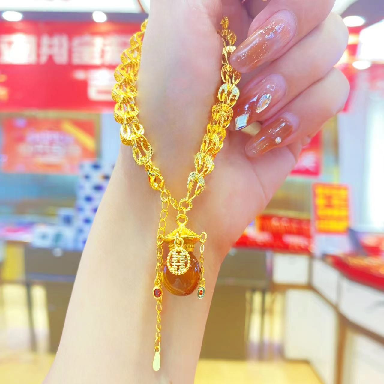 【魏总千万补贴】品牌甄选 轻奢气质天然珠宝琥珀凤尾手链 【ZSL47】