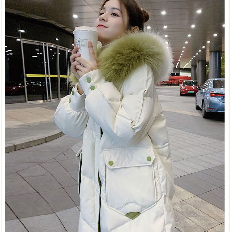 出口版过膝中长款棉服女外套2023新款冬装棉衣加厚棉袄韩版宽松面