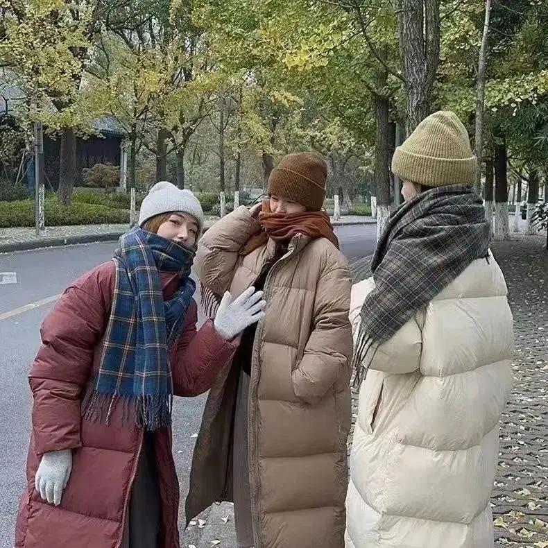 韩版长款羽服女2023年新款超长过膝加厚保暖情侣装男女冬外套