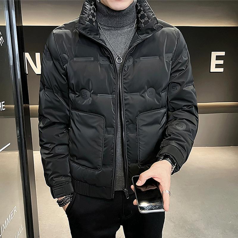 男士羽绒服冬季20233年新款潮牌帅气短款加厚保暖江红冬装