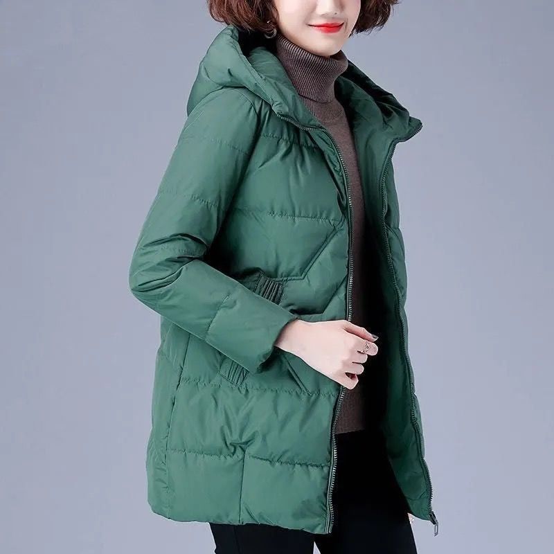 羽绒服新款羽绒服女2023新款羽绒服女中长款妈妈大码外套宽保暖