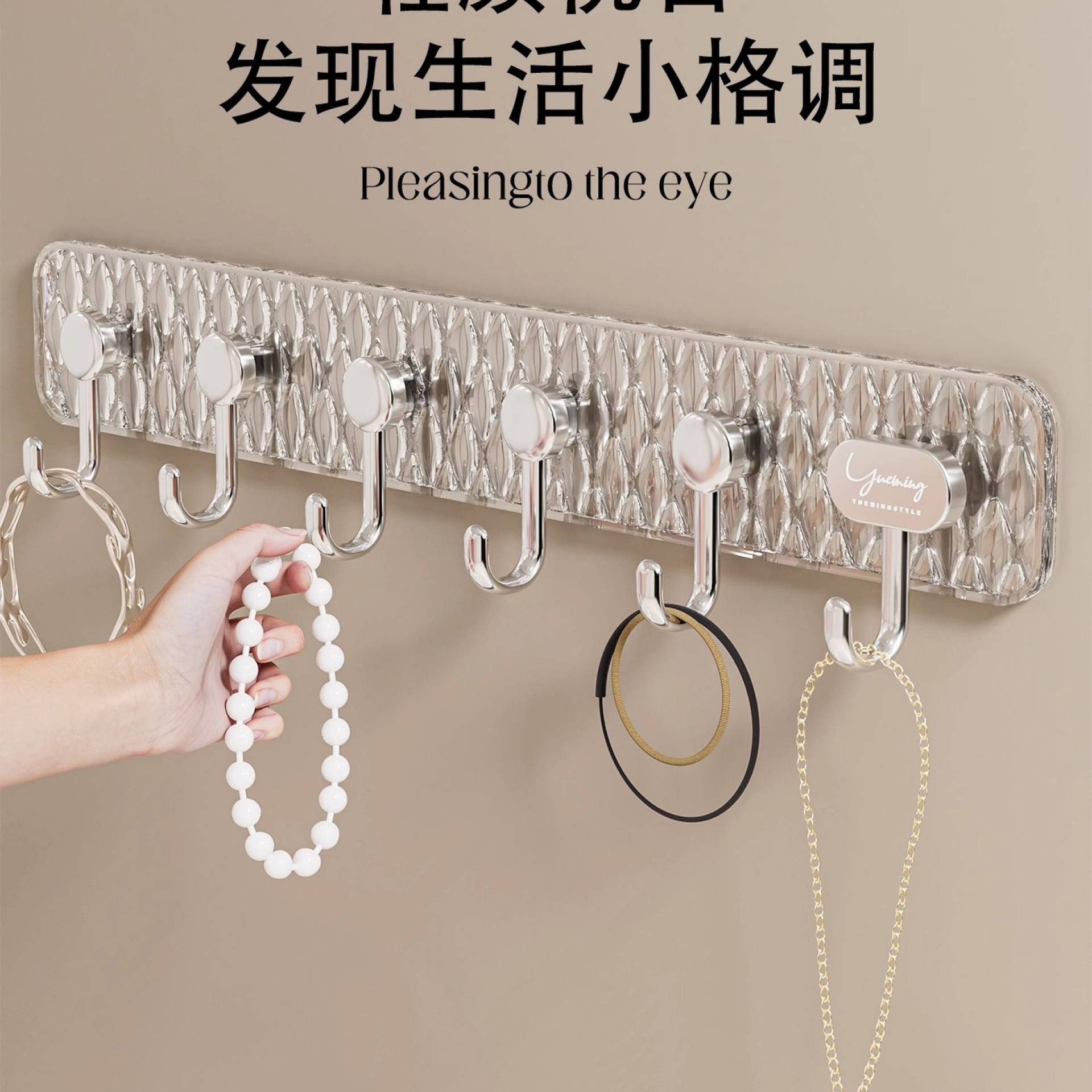 挂钩强力承重粘胶贴墙壁厨房浴室门后免钉打孔透明衣服粘钩固定器