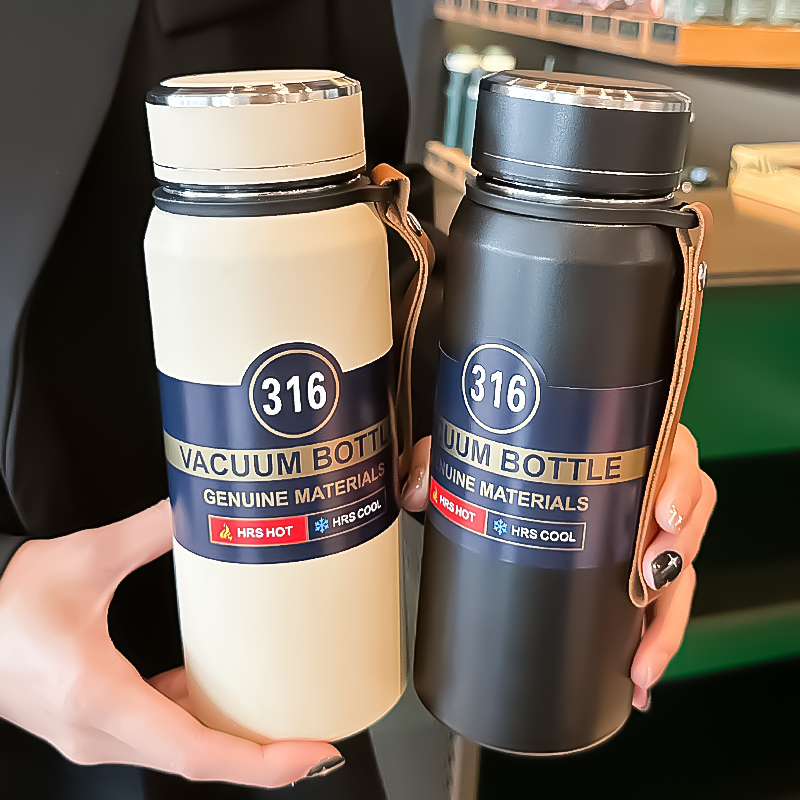 316不锈钢保温杯大容量男2023新款便携水杯茶水分离泡茶车载水壶