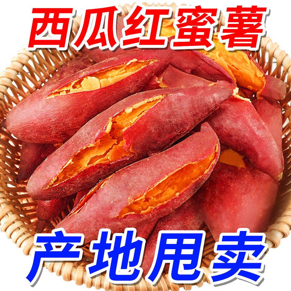 精选沙地蜜薯红薯新鲜西瓜红蜜薯超甜现挖番薯地瓜1/9斤整箱批发
