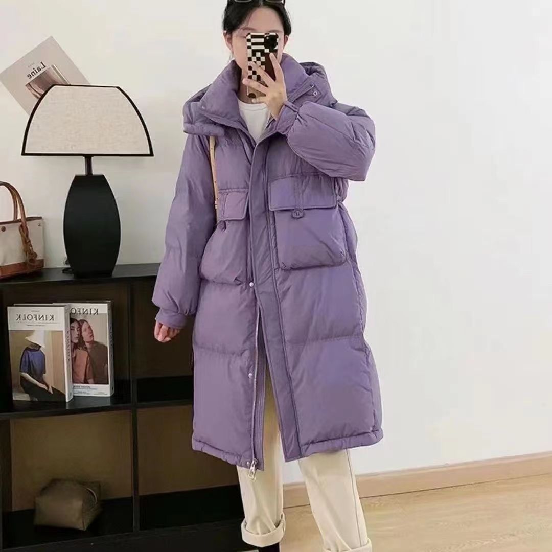 羽绒棉服女中长款2023年新款爆款韩版宽松冬季加厚过膝棉衣外套潮