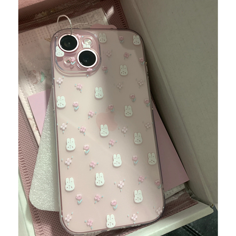 花花小兔iPhone15苹果手机壳P60华为mate小米vivo红米oppo卡通ins