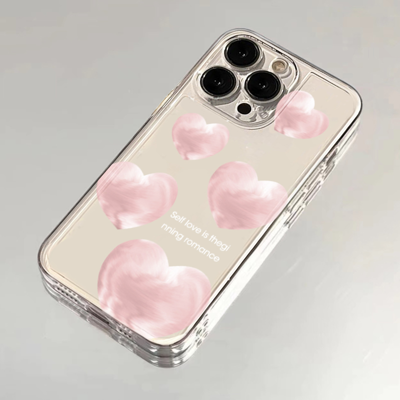 粉嫩云朵爱心苹果华为oppo小米vivo全包iPhone12/13/14/15手机壳