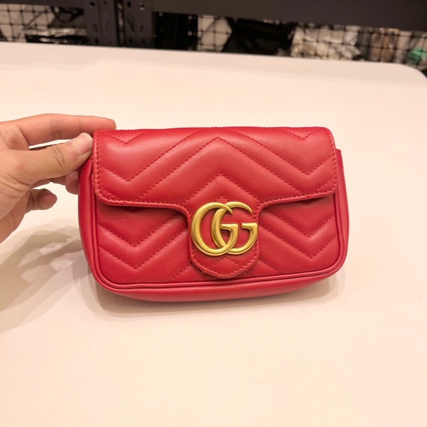 Gucci古驰红金马蒙mini斜挎包/95新