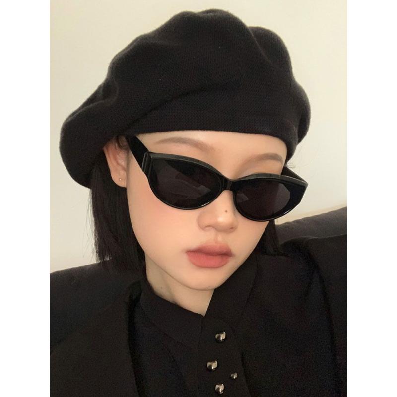2023年新款猫眼墨镜女款潮酷复古高级感欧美搞怪辣妹美式小脸眼镜