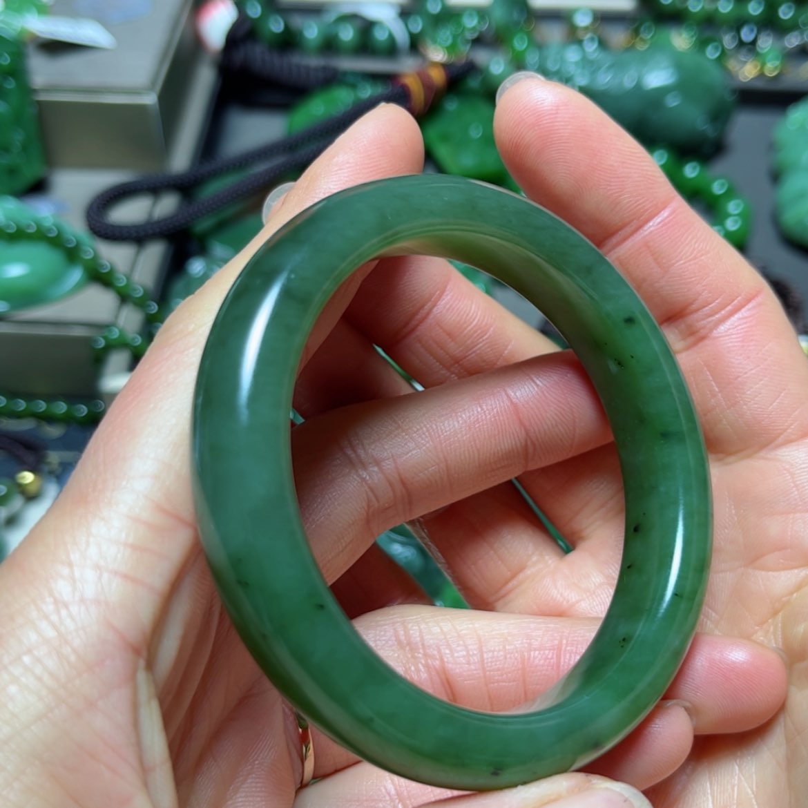 【闪购商品】和田玉（碧玉）手镯57未镶嵌?****?