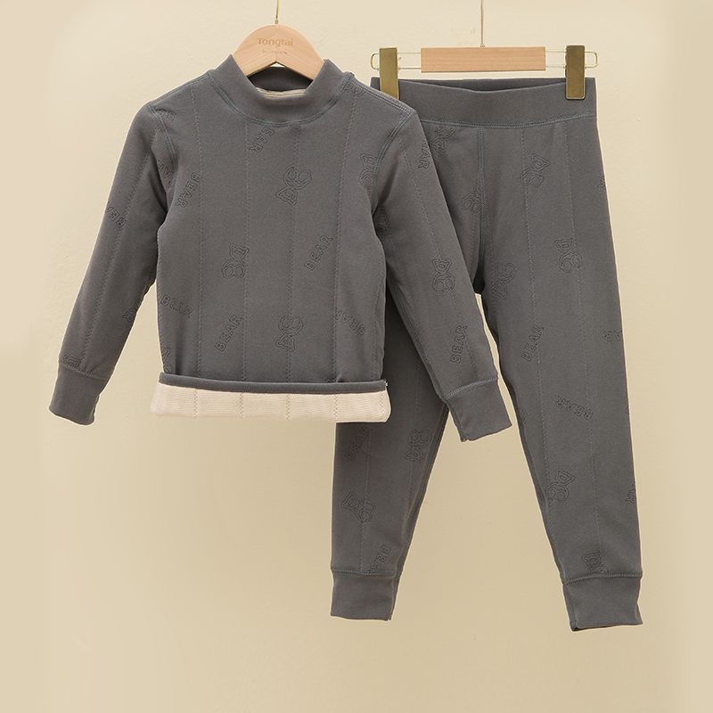 儿童加绒加厚冬季保暖内衣套装男童秋衣秋裤大童女童校服神器防寒