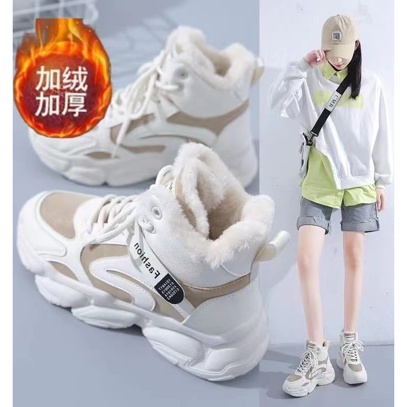 安踏百搭雪地靴女2023新款冬季加绒加厚东北大棉鞋运动休闲百搭厚