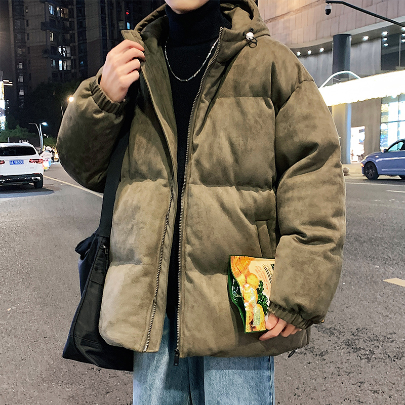 波司UR麂皮绒棉衣外套男士冬季潮牌美式复古冬装防寒保暖羽绒棉服