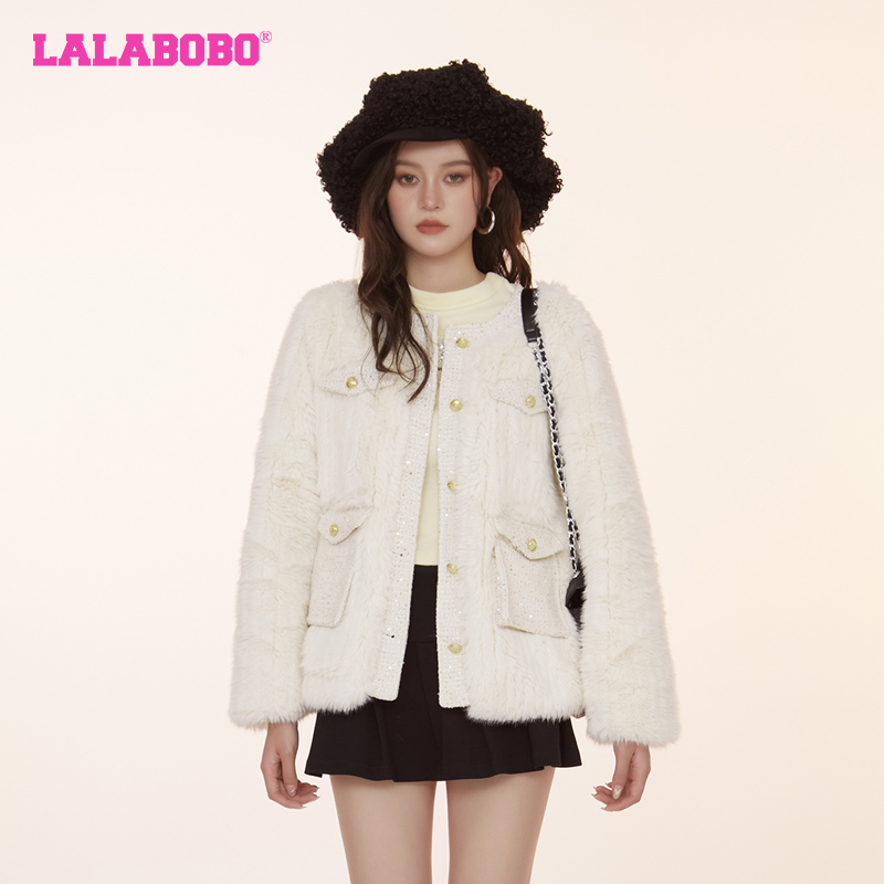 LALABOBO2023秋冬新款名媛风气质简约百搭小香风外套CBCC-WSDR17