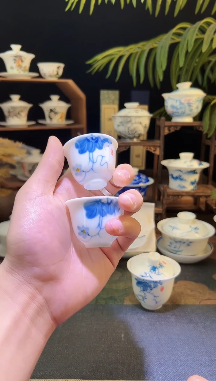 【闪购商品】羊脂玉 铃铛杯2个  牵牛花 40ml