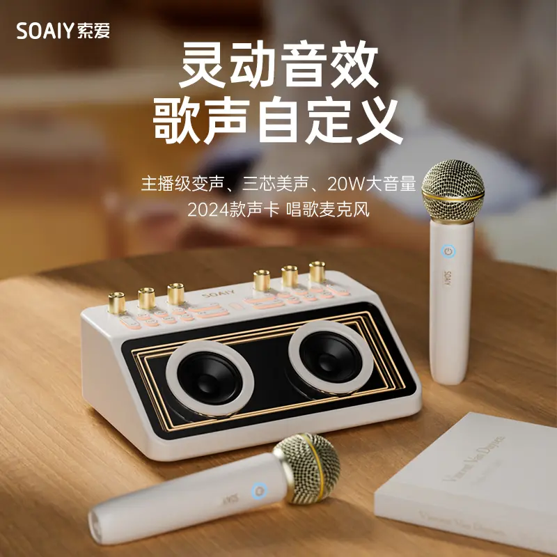 索爱SG12声卡音响一体机唱歌K专用家庭ktv高级话筒麦克风直播设备