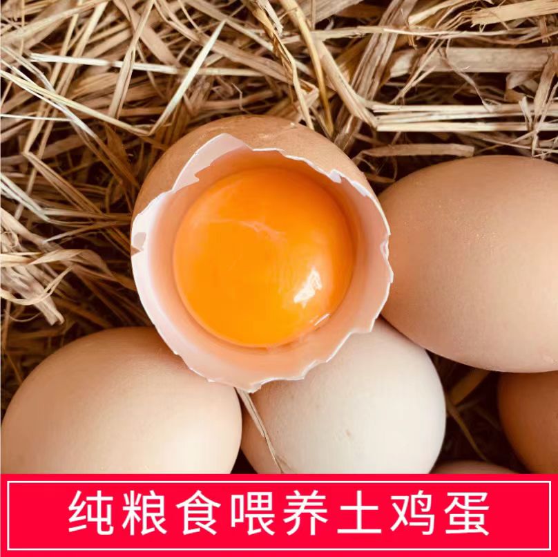 新鲜农村林下笨鸡蛋枚散养土鸡蛋自养草鸡蛋生鸡蛋柴鸡蛋整箱早A