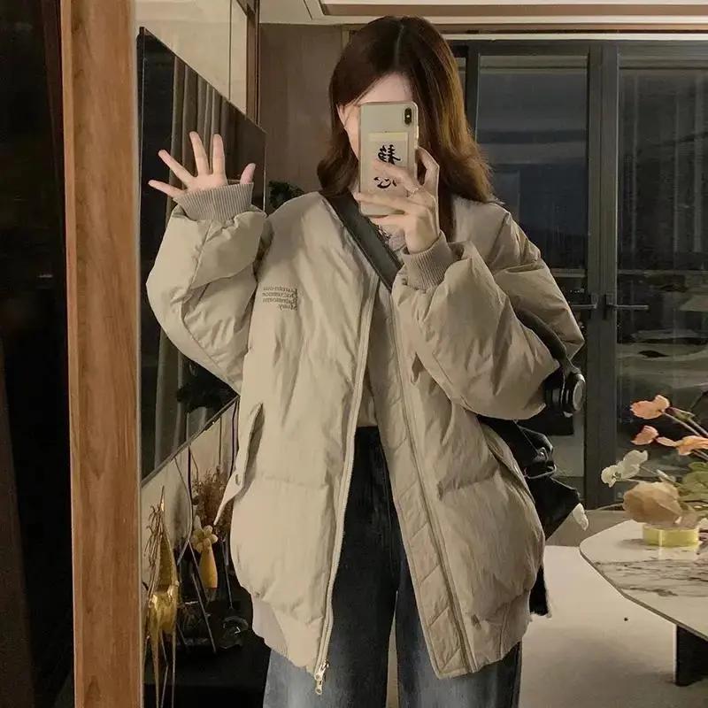 灰色羽绒服女冬季2023年新款加厚设计感小众oversize保暖面
