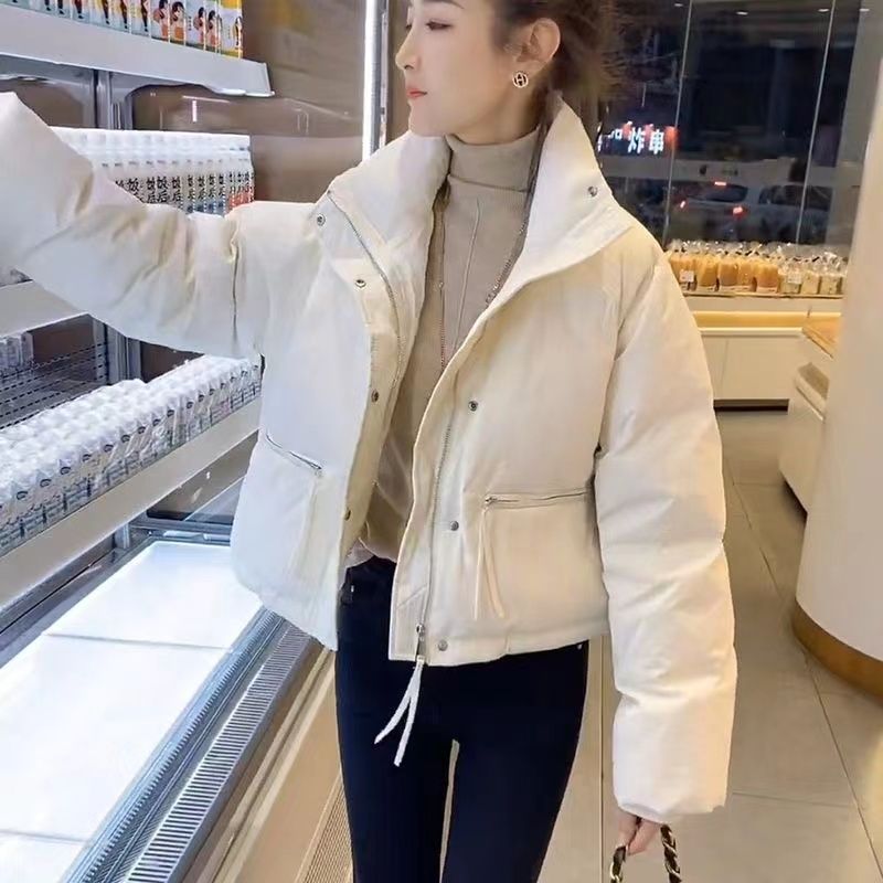 2023年新款冬季时尚轻薄羽服女短款宽松加厚面包服小个子外