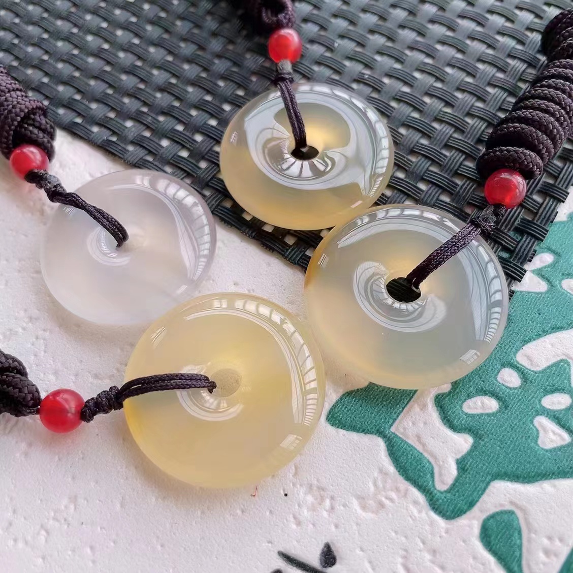 补差价冰种天然色平安扣男女款