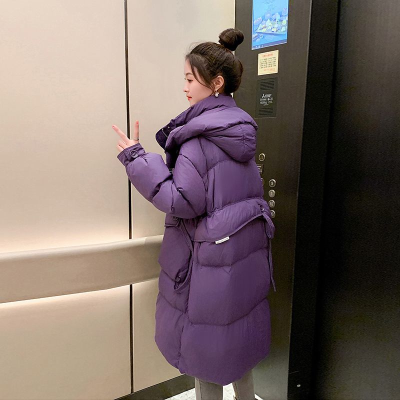 波司澄羽绒服女2023年冬季新款中长过膝白鸭绒休闲宽松收腰加厚外