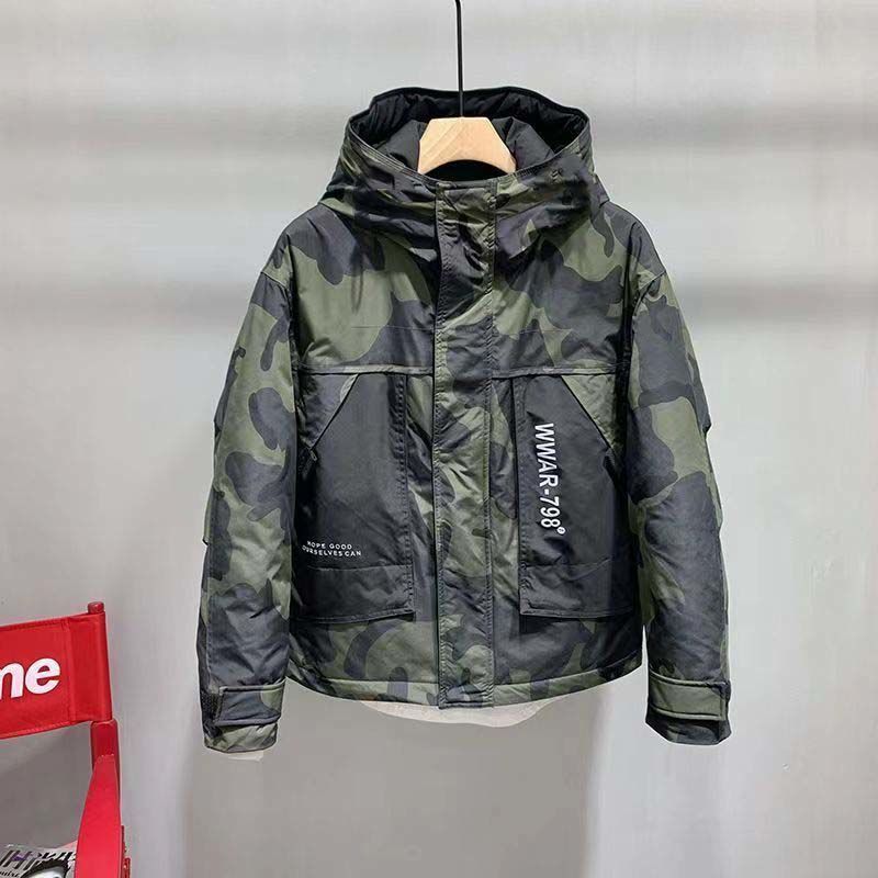 【小扬哥推荐】2023新款迷彩内加棉连帽棉服男秋冬宽松潮工装冬款