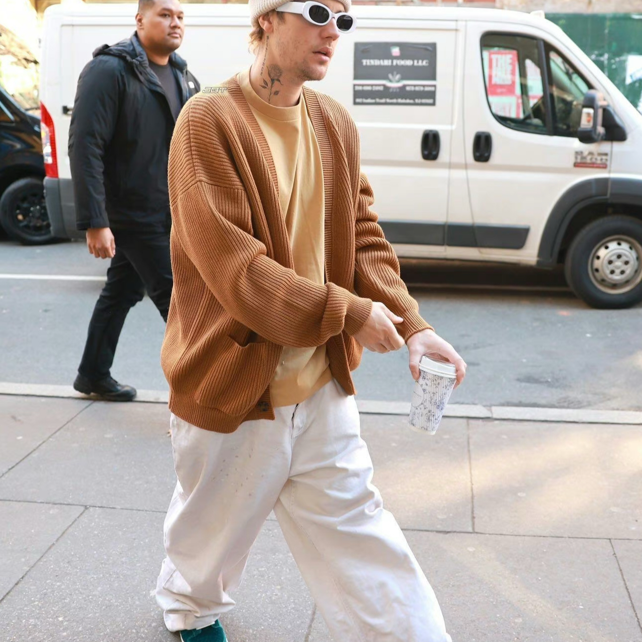 原样开发23暴风雪秀款白色泥染做脏做旧泼墨宽松baggy休闲牛仔裤