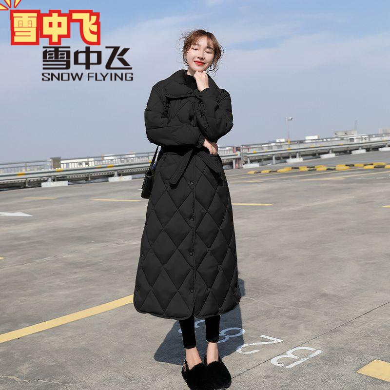 雪中飞2023冬季新款韩版爆款长款过膝羽绒羽绒服女收腰显瘦轻薄棉