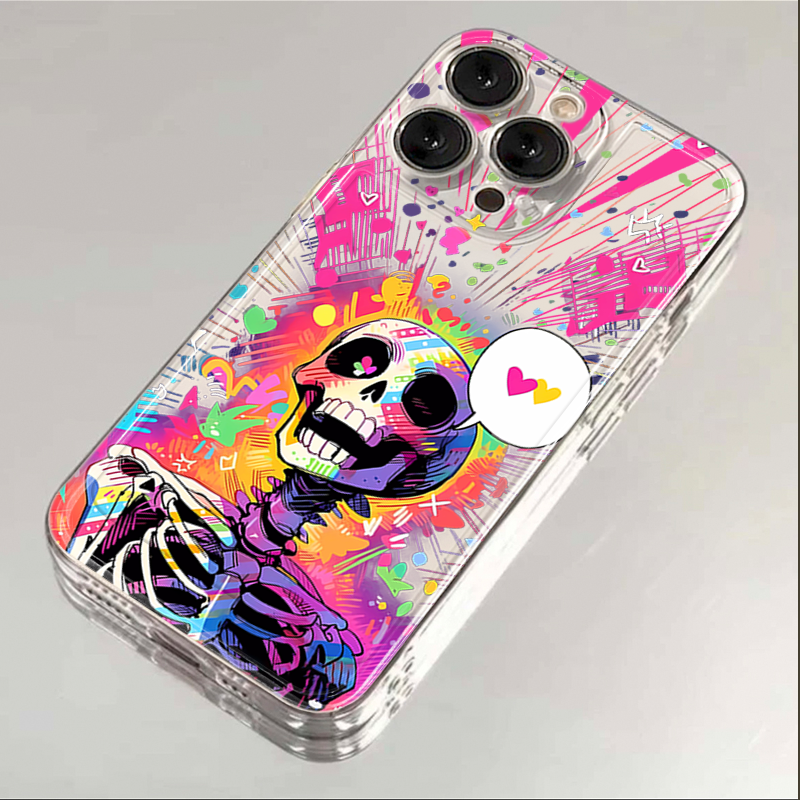 ins爱心骷髅iphone15苹果手机壳14promax硅胶13pro透明软12创意11