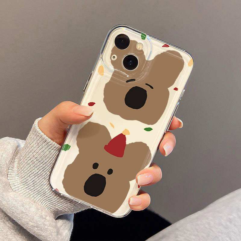 圣诞小熊iphone15苹果手机壳14promax硅胶13pro透明12高级11全包X