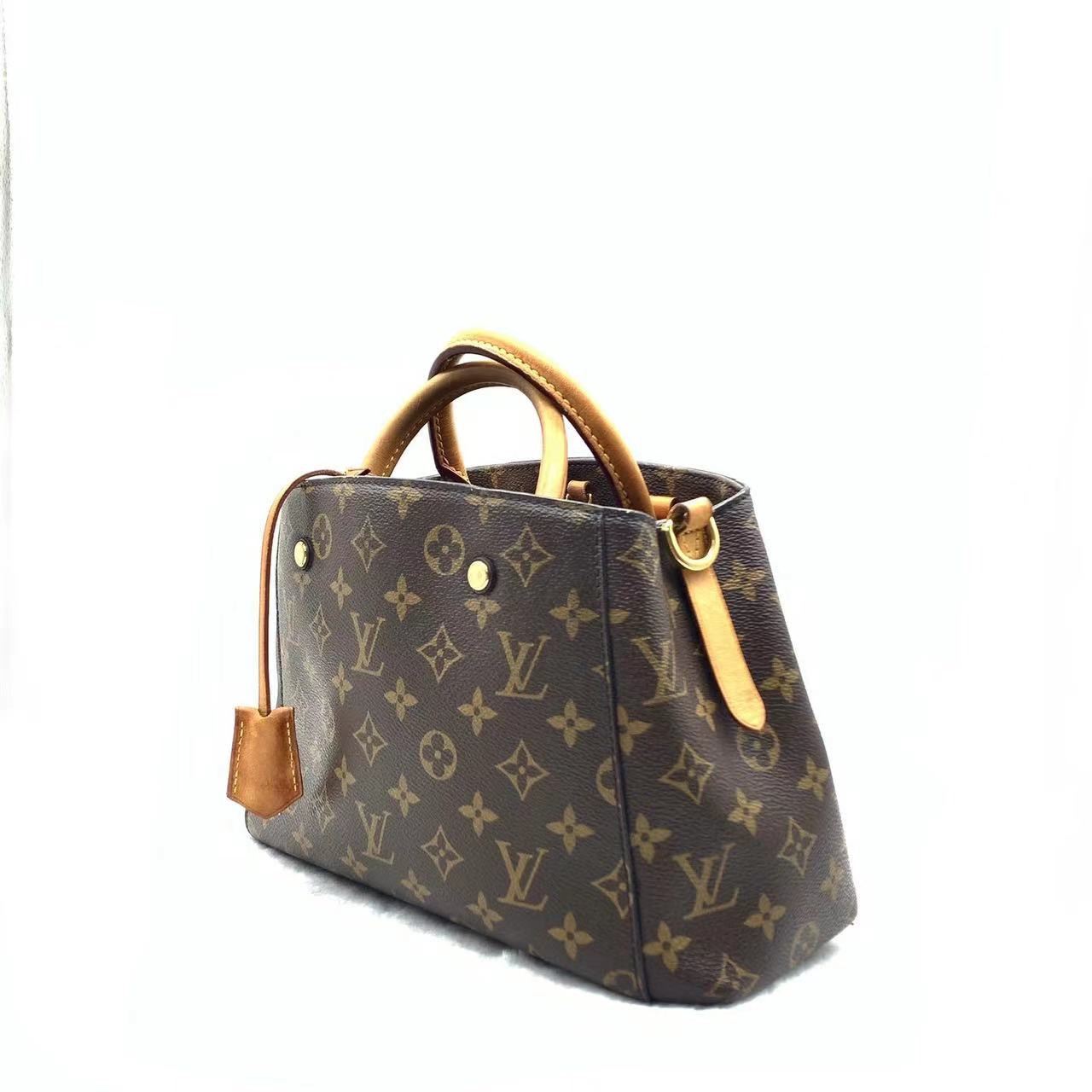 95新 LouisVuitton/路易威登 牛奢网/LV 蒙田bb斜跨包老花/时尚
