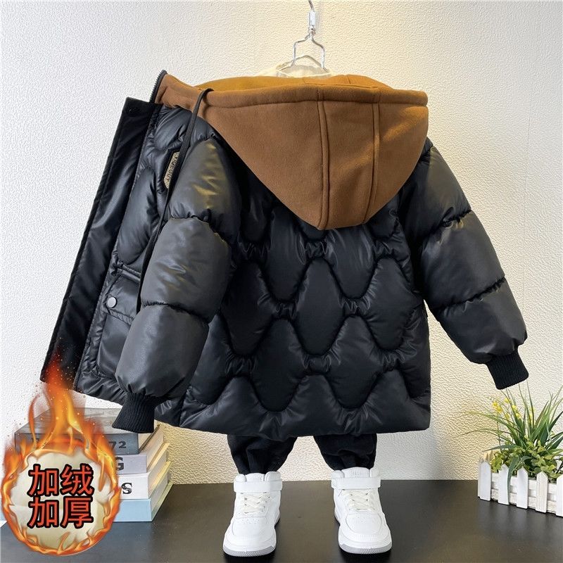 男童棉服冬季2023新款洋气儿童羽绒服衣加绒加厚男孩棉袄冬